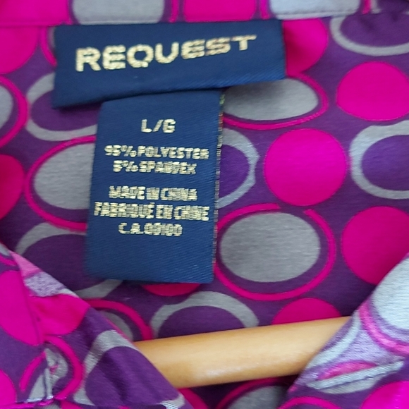 Request Cap Sleeve Shimmer Fuchsia blouse size L - Picture 11 of 13